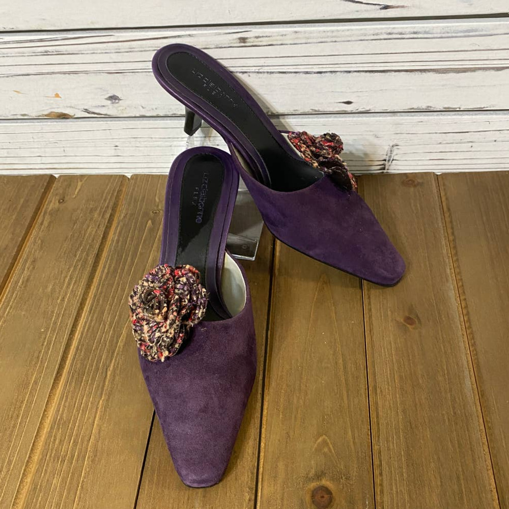 Liz Claiborne Leather Suede Mules Size 6
